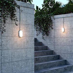 Plafoniera ovale IP54 tartaruga LED interruttore CCT doppia potenza luce parete soffitto cantina garage parcheggio balcone 230V colore BIANCO