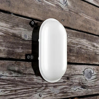 Plafoniera ovale IP54 tartaruga LED interruttore CCT doppia potenza luce parete soffitto cantina garage parcheggio balcone 230V colore NERO