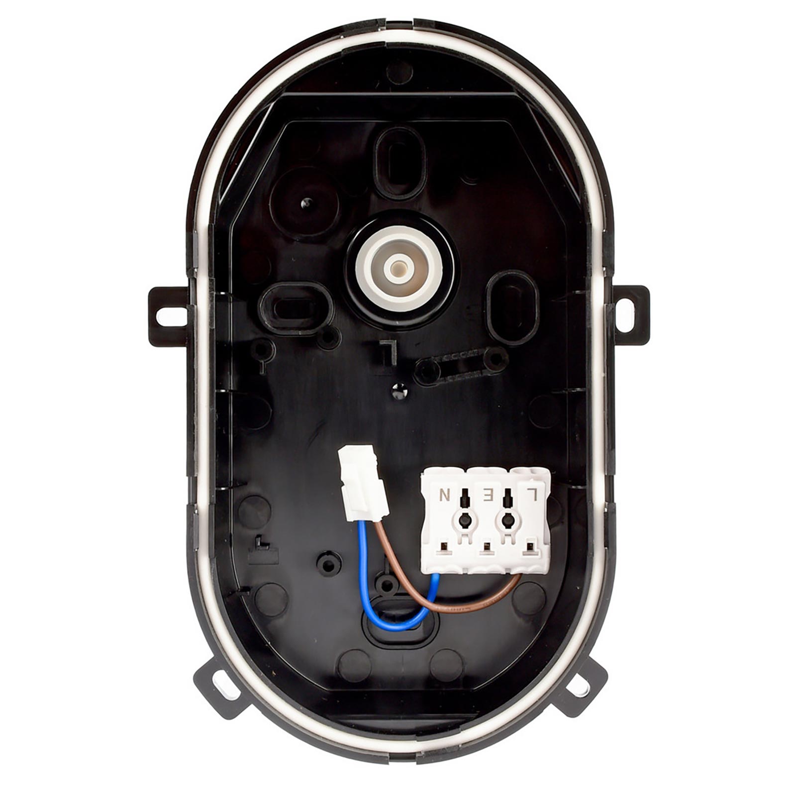 Plafoniera ovale IP54 tartaruga LED interruttore CCT doppia potenza luce parete soffitto cantina garage parcheggio balcone 230V colore NERO