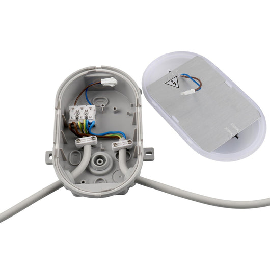 Plafoniera ovale IP54 tartaruga LED interruttore CCT doppia potenza luce parete soffitto cantina garage parcheggio balcone 230V colore GRIGIO