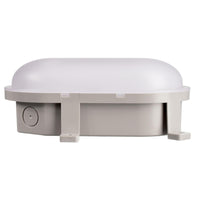 Plafoniera ovale IP54 tartaruga LED interruttore CCT doppia potenza luce parete soffitto cantina garage parcheggio balcone 230V colore GRIGIO