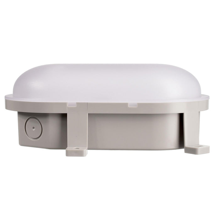 Plafoniera ovale IP54 tartaruga LED interruttore CCT doppia potenza luce parete soffitto cantina garage parcheggio balcone 230V colore GRIGIO