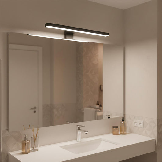 Applique da Specchio Nero IP44 LED 5W CCT 3 Temperature Luce Bagno Specchiera Quadri Lampada Moderna Parete 230V