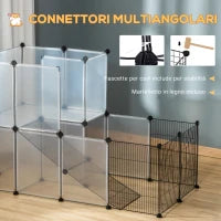 Recinto Modulare per Conigli e Animali di Piccole Dimensioni, 27 Pannelli Acciaio e Resina