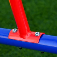 Altalena per Bambini Doppia a Bilico Girevole a 360° in Metallo e PP, Età 3-8 Anni, 182x77x63cm Multicolore