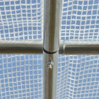 Serra per Orto 3x2x2m in Acciaio e Copertura PE, Porte con Zip e Finestre a Rete, Bianca