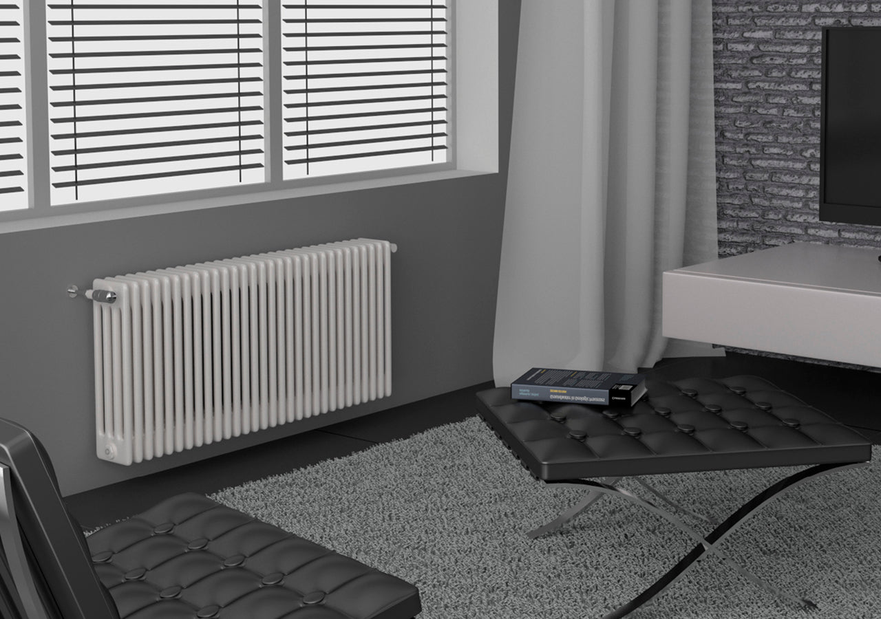 Batteria Completa Radiatore in Acciaio Cordivari ARDESIA 4 Colonne da 3 a 20 Elementi Interasse 1744 mm Altezza 1800 mm con Tappi e Riduzioni Inclusi