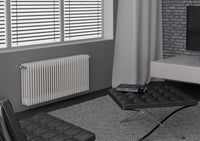 Batteria Completa Radiatore in Acciaio Cordivari ARDESIA 4 Colonne da 3 a 20 Elementi Interasse 1744 mm Altezza 1800 mm con Tappi e Riduzioni Inclusi