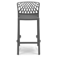 Set 4 Sgabelli Grigio Metal in polipropilene ARKO con poggiapiedi H75, MADE IN ITALY, resistente ai raggi UV, design moderno, ideale per sala da pranzo, cucina, bar, ristoranti o giardino