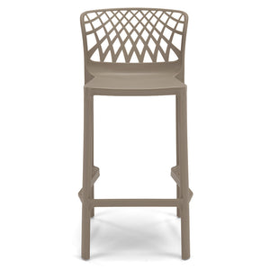 Set 6 Sgabelli Tortora in polipropilene ARKO con poggiapiedi H65, MADE IN ITALY, resistente ai raggi UV, design moderno, ideale per sala da pranzo, cucina, bar, ristoranti o giardino