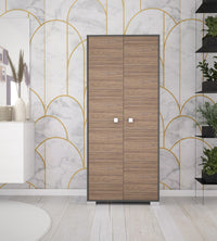 Armadio 2 ante Clara dispensa cucina multiuso lavanderia spogliatoio 75x35x180H con ripiani Antracite/Noce