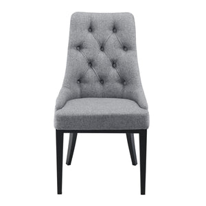 Set di 6 Sedie Chester con Schienale Alto Trapuntato - Grigio chiaro [en.casa]