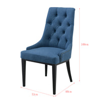 Sedia da Sala/Salotto/Soggiorno/Pranzo Poltrona in Stile Chesterfield con Schienale in Tessuto Alta Trapuntata e Gambe