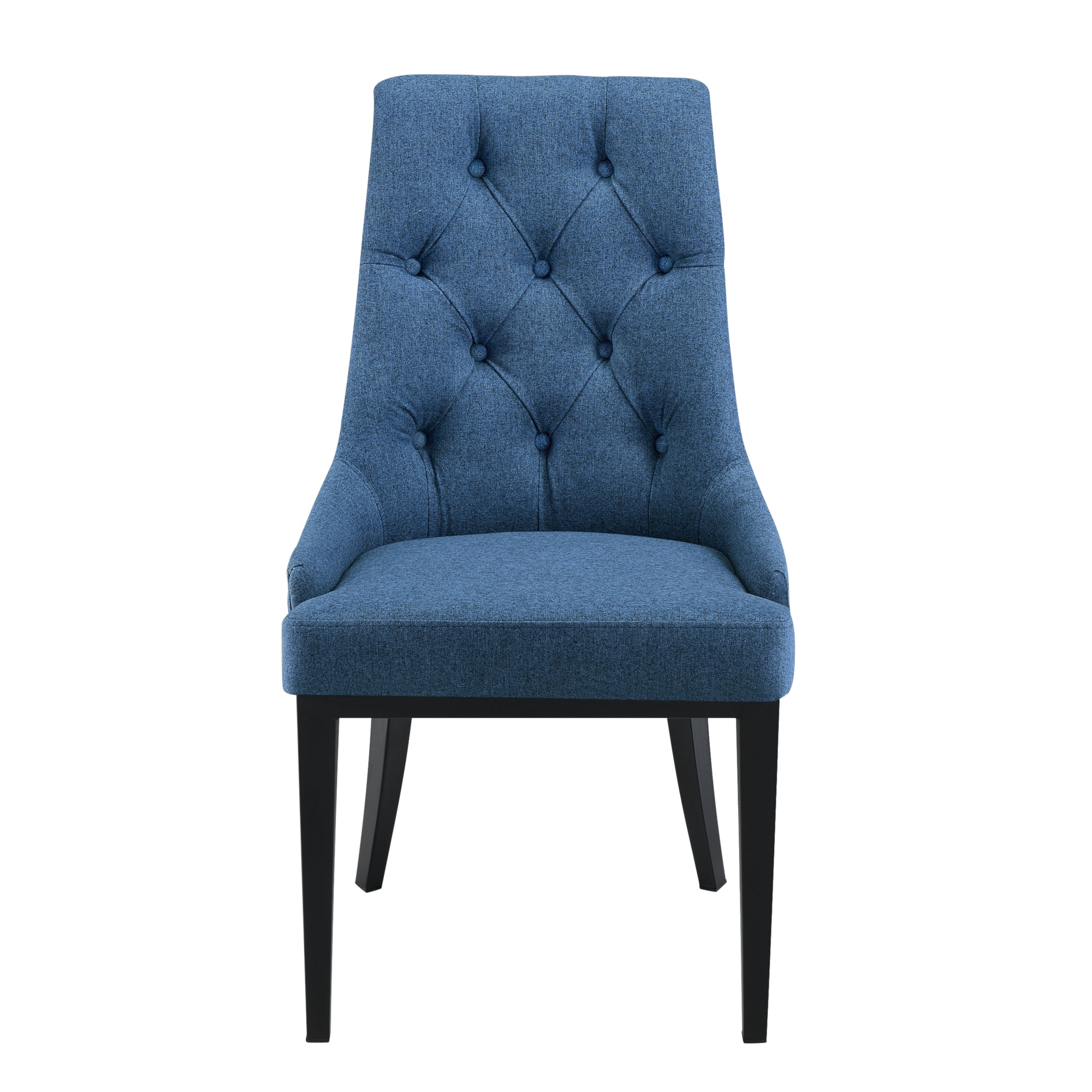 Sedia da Sala/Salotto/Soggiorno/Pranzo Poltrona in Stile Chesterfield con Schienale in Tessuto Alta Trapuntata e Gambe