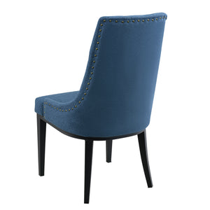 Sedia da Sala/Salotto/Soggiorno/Pranzo Poltrona in Stile Chesterfield con Schienale in Tessuto Alta Trapuntata e Gambe