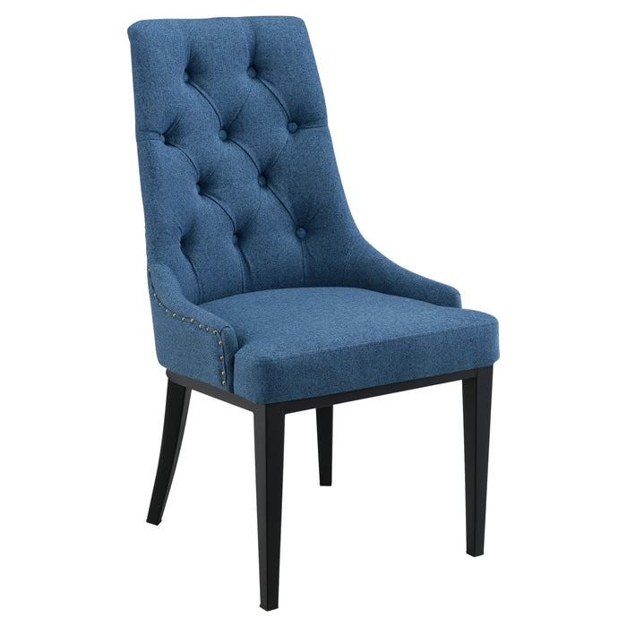 Sedia da Sala/Salotto/Soggiorno/Pranzo Poltrona in Stile Chesterfield con Schienale in Tessuto Alta Trapuntata e Gambe