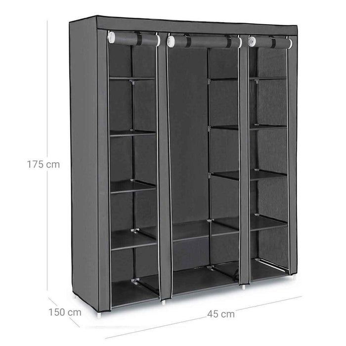 Armadio portaoggetti XXL spogliatoio in tessuto non tessuto 175 x 150 x 45 cm grigio 12_0002301