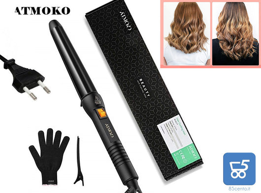 Arricciacapelli Atmoko Professionale  Guanto + Pinza - 25 28 32 mm conico pinze bigodino ferro 200 ℃ 220V  65W
