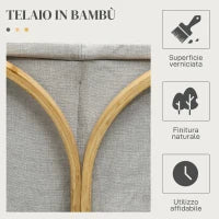Portabiancheria a 2 Cesti con Coperchio in Bambù e Poliestere, 55x40x62 cm, Grigio e color Legno
