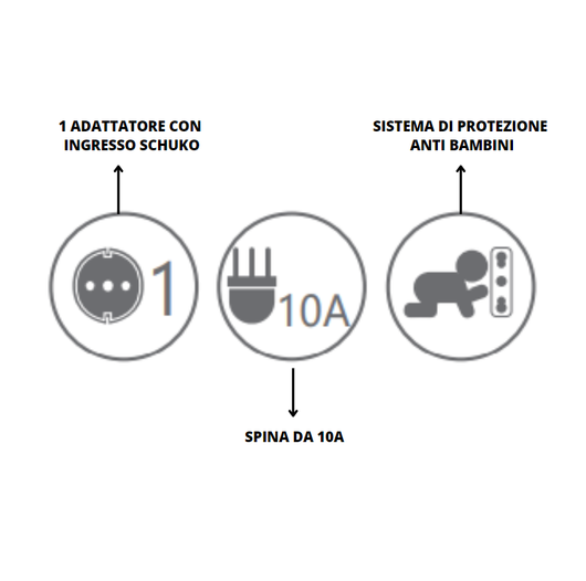 Adattatore schuko bianco 10 ampere ecova