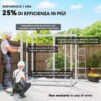 Casetta da Giardino con Finestra e Doppia Porta PP e Alluminio, 183x134x210 cm, Grigio