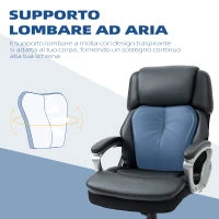 Poltrona da Ufficio Ergonomica con Poggiatesta, Altezza Regolabile e Dondolo, Sedia Girevole con Ruote, 68x76x117-125cm, Nero