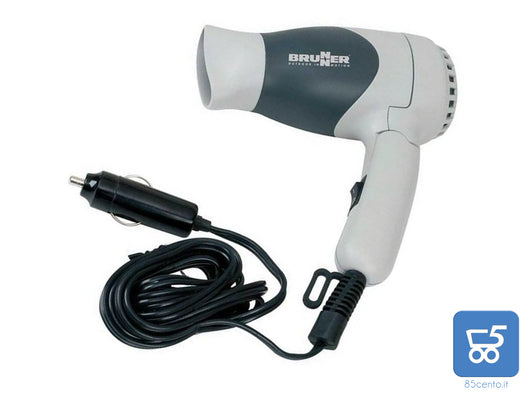 Asciugacapelli da Viaggio solo per Uso Esterno Brunner Monsun - Accendisigari Auto12V Potenza 168W