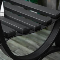 Panchina da Giardino 2 Posti in Acciaio e Ghisa con Braccioli e Decorazione, 128x58.5x85cm, Nero