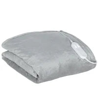 Coperta Riscaldante con 10 Livelli di Riscaldamento, Timer da 10 Ore, Protezione da Surriscaldamento e Display LED, 180 x 130 cm, Grigio