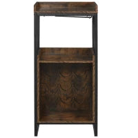 Mobile Portabottiglie Stile Industriale con Cantinetta Vini per 9 Bottiglie e Portacalici, Marrone