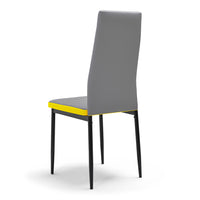 ATENE - Set di 6 sedie in letherette grigio