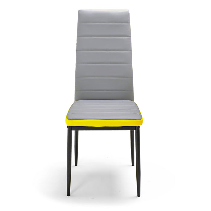 ATENE - Set di 6 sedie in letherette grigio