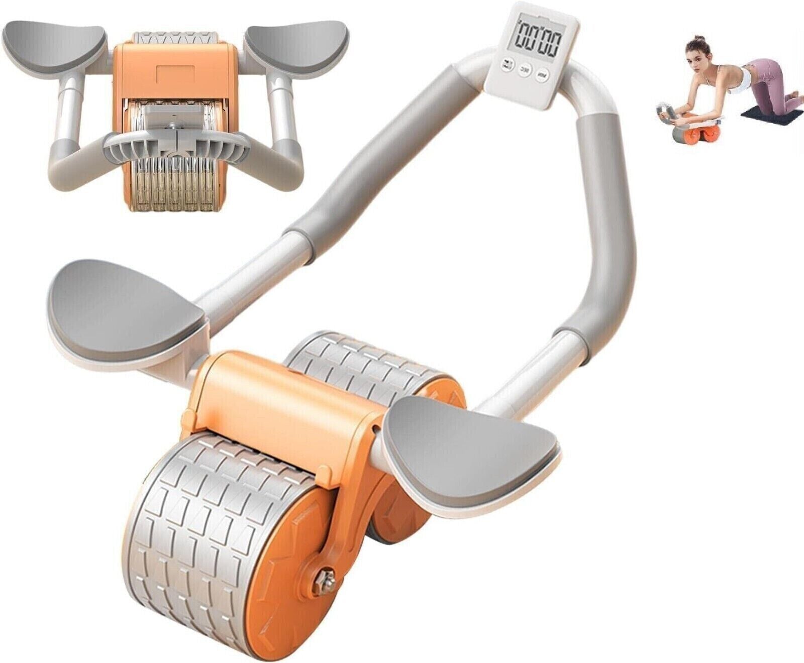 Attrezzo Ruota addominale muscoli Supporto Gomito Rimbalzo Automatico Fitness