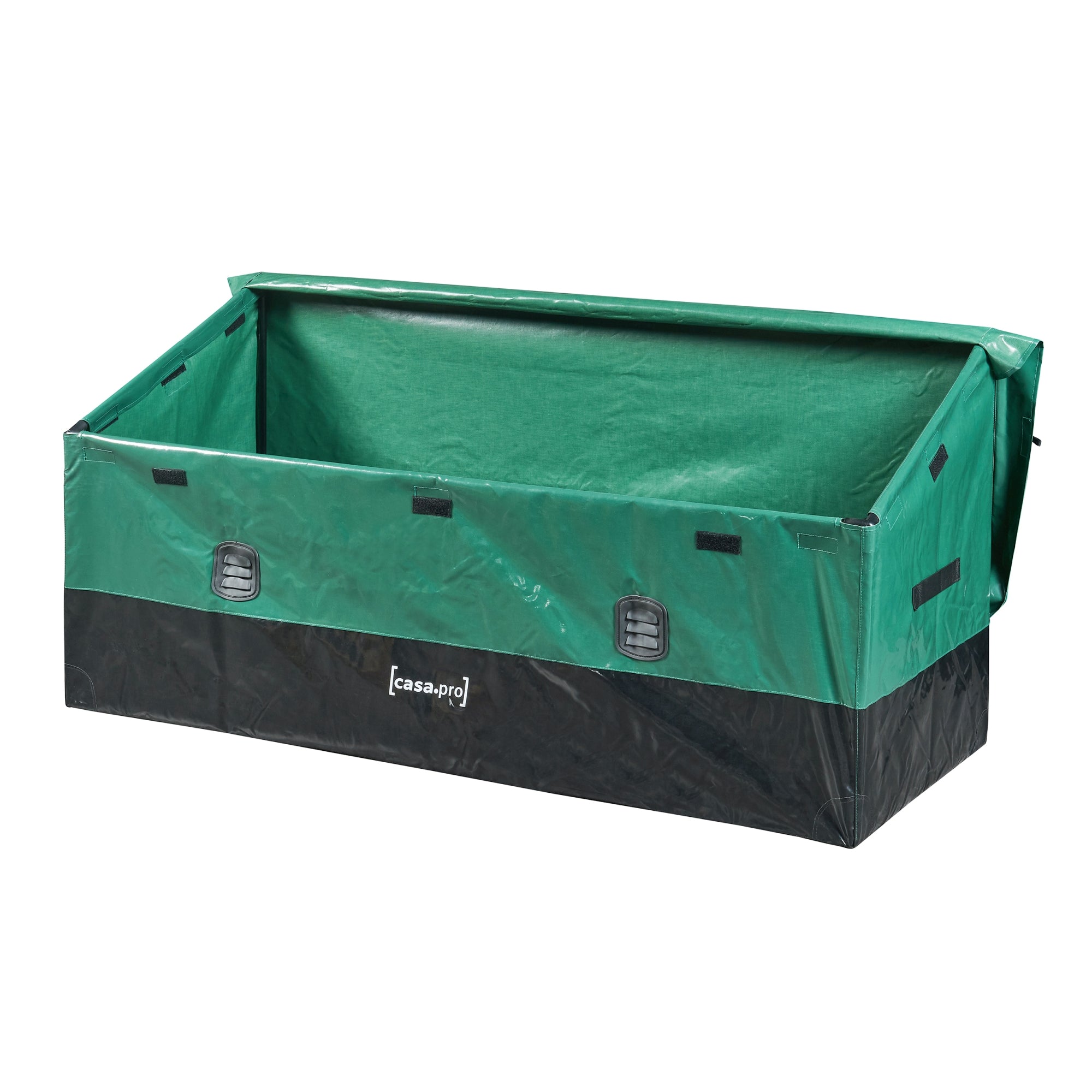 Baule da giardino per esterni 560 litri 155 x 64 cm verde/nero 03_0009012