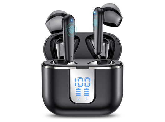 Auricolari Senza Fili con HD Microfono HiFi Stereo Display LED con Riduzione del Rumore Cuffie Bluetooth 5.3  Ricarica Rapida USB-C Impermeabile IP7 Adatto Android iOS