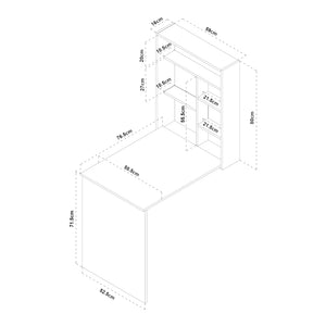 Scrivania Ribaltabile a Parete Greve Tavolo a Scomparsa - Bianco / Effetto Legno [en.casa]