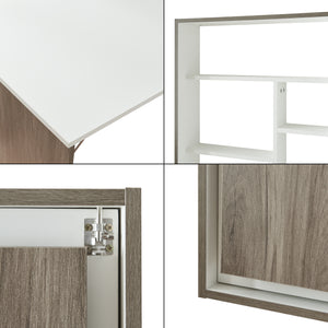 Scrivania Ribaltabile a Parete Greve Tavolo a Scomparsa - Bianco / Effetto Legno [en.casa]