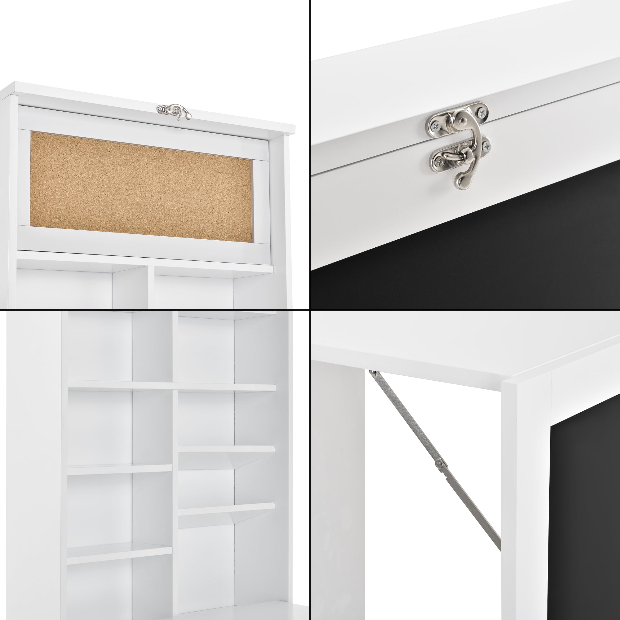 Scrivania Ribaltabile a Parete Kläppen Tavolo a Scomparsa con Lavagna - Bianco [en.casa]