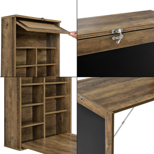 Scrivania Ribaltabile a Parete Kläppen Tavolo a Scomparsa con Lavagna - Color Legno [en.casa]