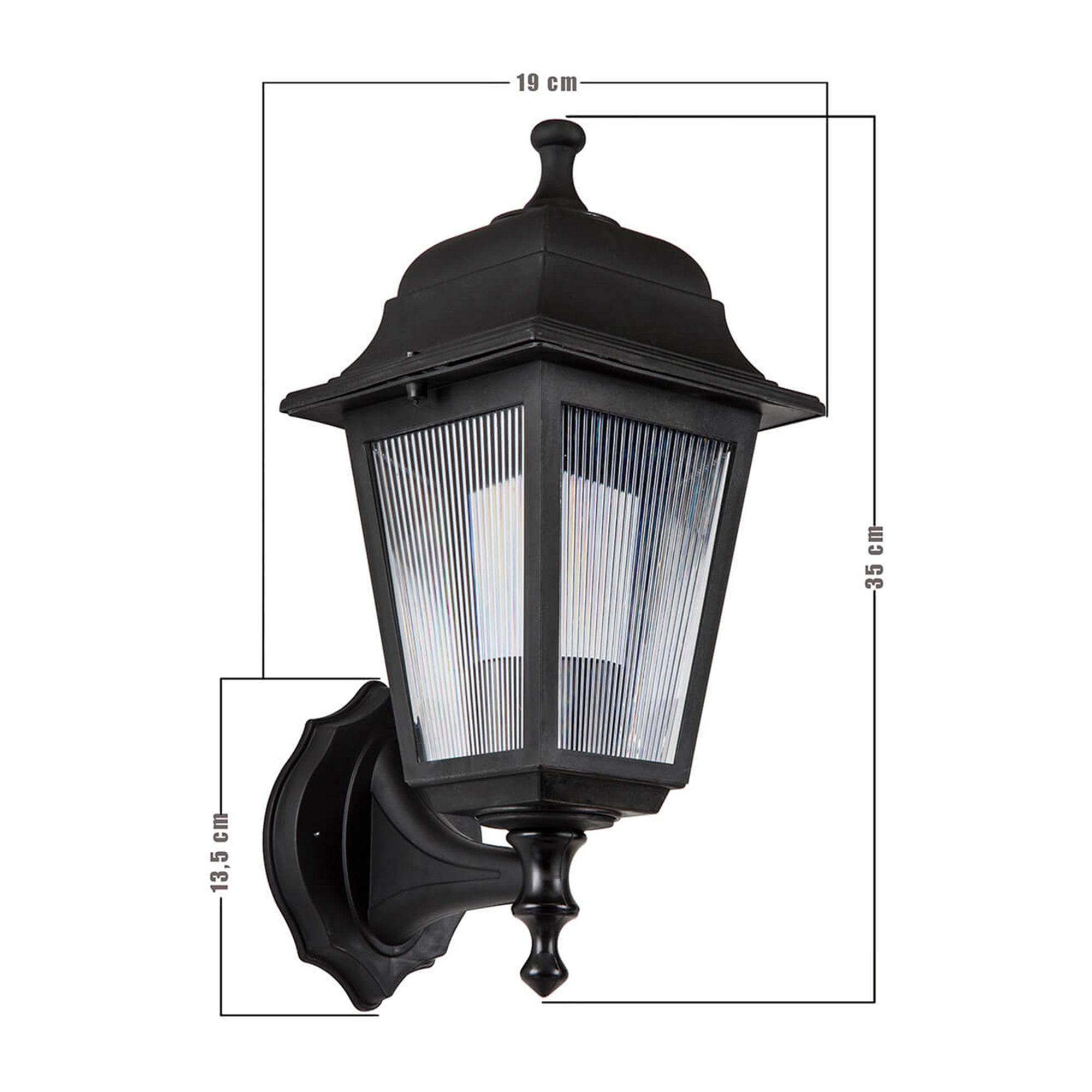 Lampada Esterna da Parete 'Huddersfield' Lanterna con Protezione IP44 - Nero [lux.pro]