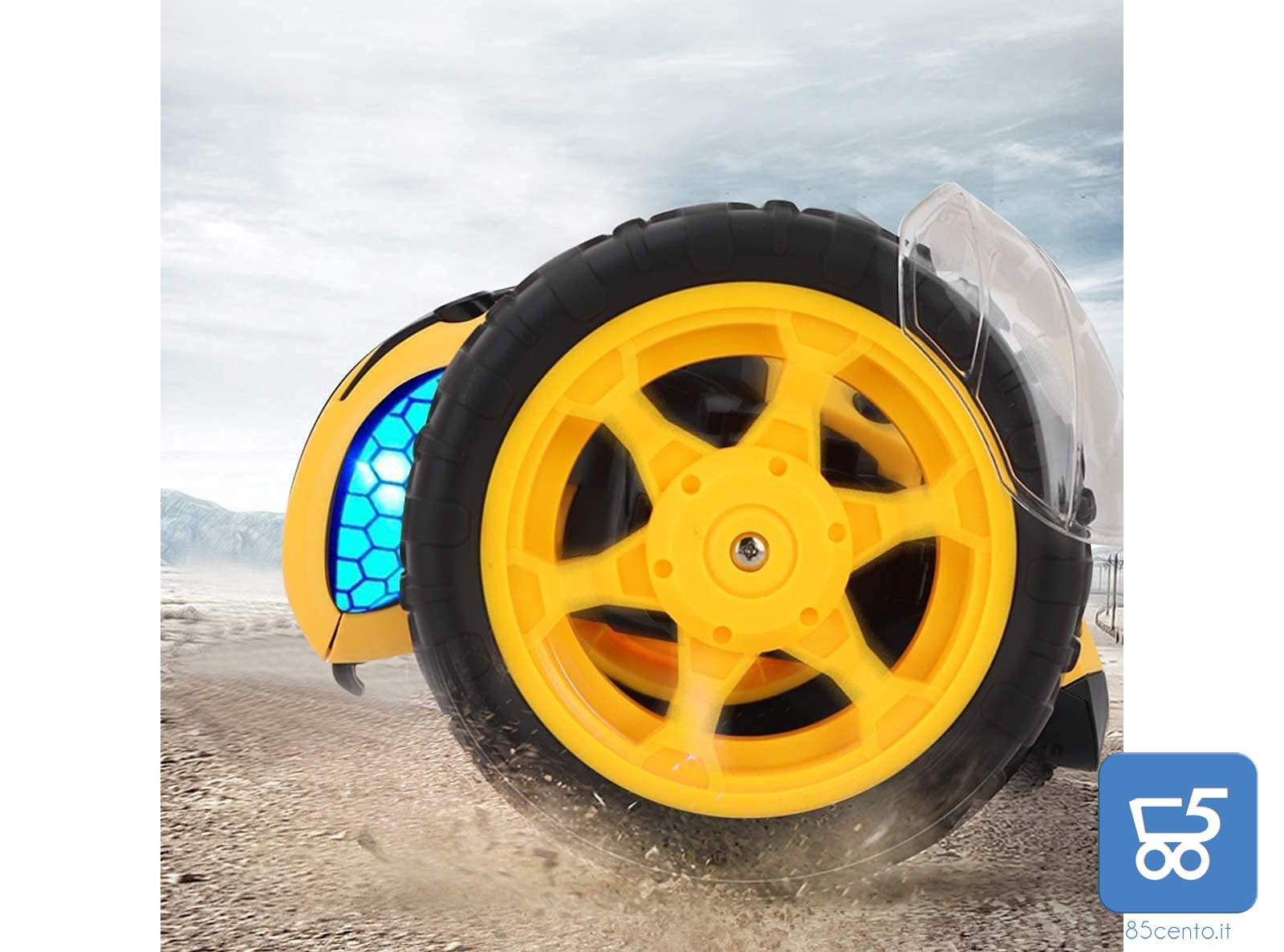 Auto Radiocomandata Mostop RC Stunt Car Remote Control Car per Bambini, 1/14 2.4 Ghz Ricaricabile Off Road Bumble Tumble Bee Truck Rock Crawler Veicolo Giocattolo con Musica e Luce - Vespa