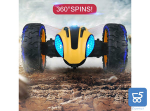 Auto Radiocomandata Mostop RC Stunt Car Remote Control Car per Bambini, 1/14 2.4 Ghz Ricaricabile Off Road Bumble Tumble Bee Truck Rock Crawler Veicolo Giocattolo con Musica e Luce - Vespa