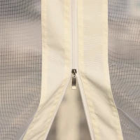 Gazebo da Giardino 3x3m con Zanzariera, Telaio in Acciaio e Doppio Tettuccio, Bianco