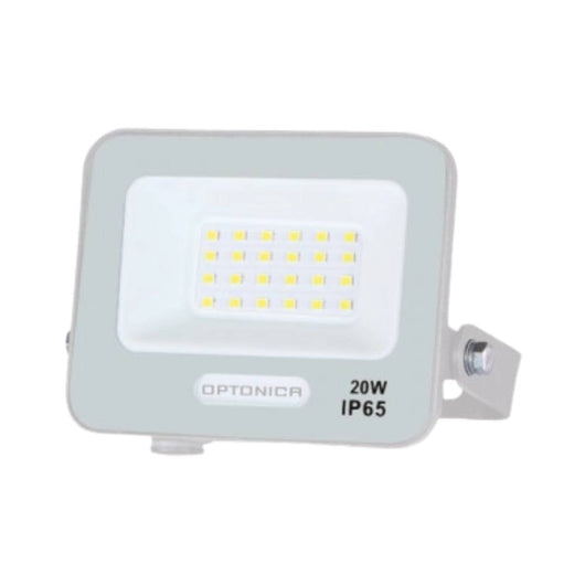 Optonica proiettore led smd corpo bianco 20 watt con cavo 15 cm esterni ip65 *** temperatura colore lampada 6000k bia...