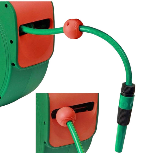 Avvolgitubo Acqua Automatico da Parete 20mt Tubo Giardino 1/2" Pistola 9 Getti