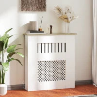 Copritermosifoni con Doghe e decorazione a Nido d'Ape, 78x19x81 cm, Bianco