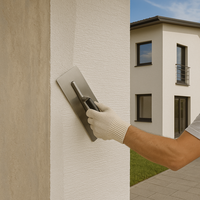 Rivestimento graffiato plastico idrorepellente bianco quarzi purissimi esterni *** formato 8 kg, confezione 1