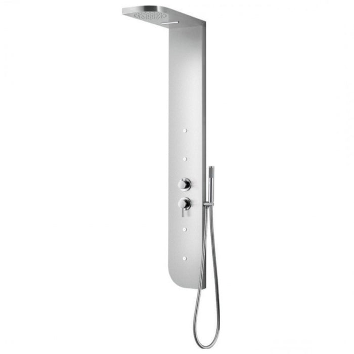 Colonna doccia acciaio inox 4 funzioni getto a cascata 4 bocchette idro lombari l20xp50xh150 005 *** finitura- cromo ...
