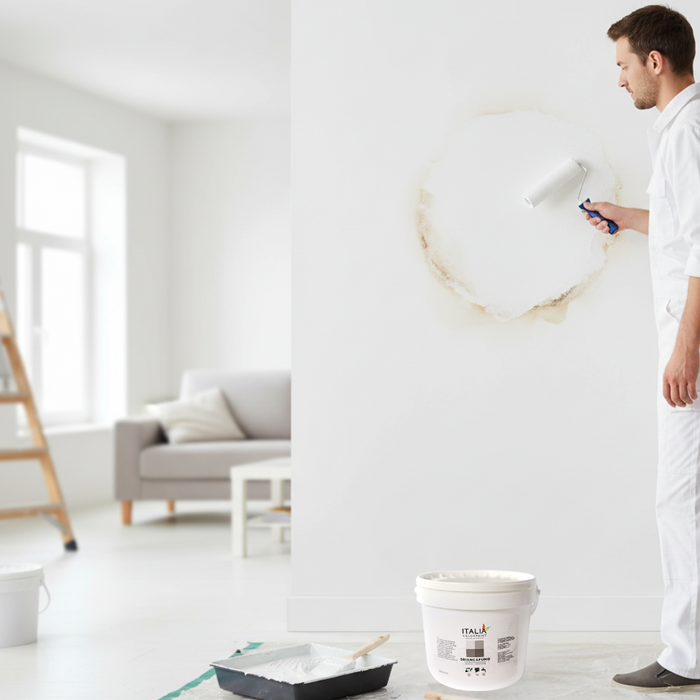 Sbiancafumo pittura acrilica bianco antimacchia e antialone *** formato 1 lt, confezione 1