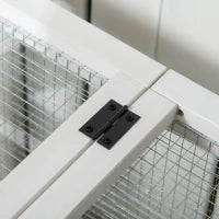 Recinto gabbia per conigli roditori su ruote 2 porte con lucchetto - dim. 108L x 58l x 73,5H cm - legno massiccio